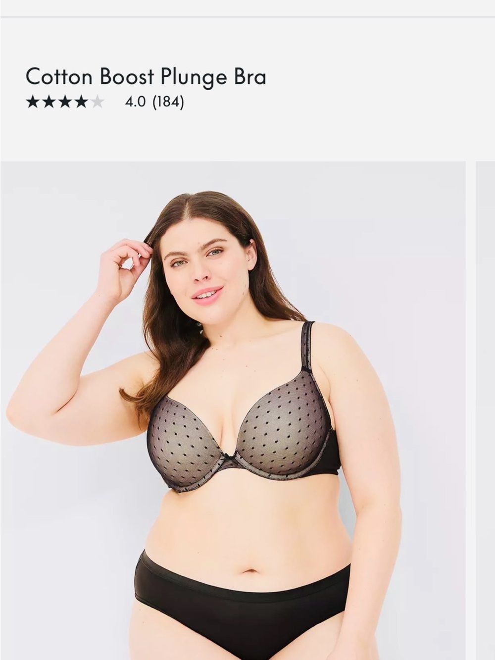 Cacique black lace bra with light pink fabric. 46DDD - Picture 3 of 6